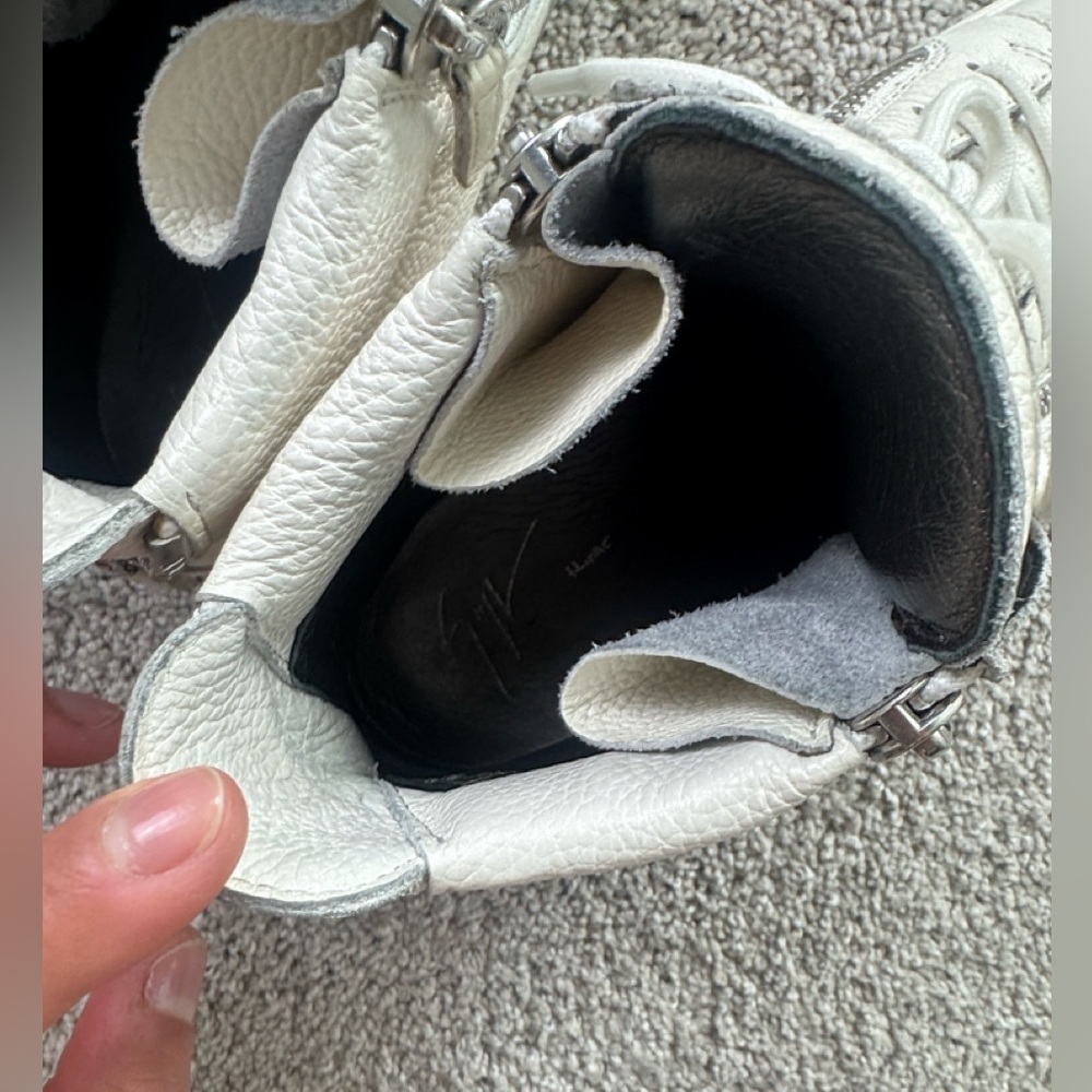 Giuseppe Zanotti White Leather High-Top Sneakers - Picture 7 of 9